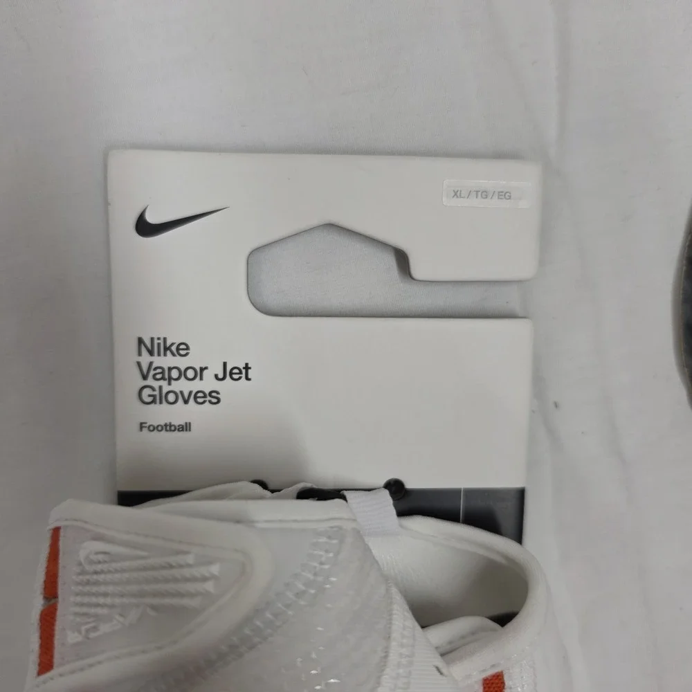 Nike Vapor Jet Football Gloves White Red Men's Size XLarge